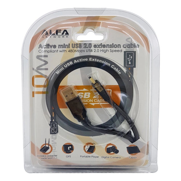 Alfa Mini USB Active Extension Cable  10 Meters