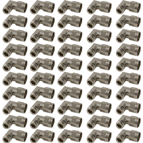 Pack of 50 Right Angle N-Type Male to N-Type Female Adaptor