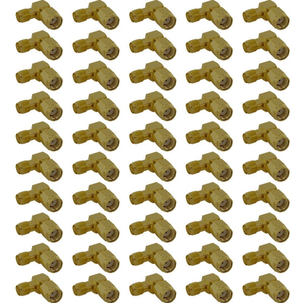 Pack of 50 Right Angle RP-SMA Male to RP-SMA Female Adaptor
