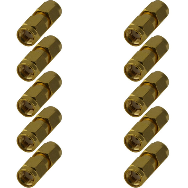 Pack of 10 RP-SMA Male to RP-SMA Male Adaptor