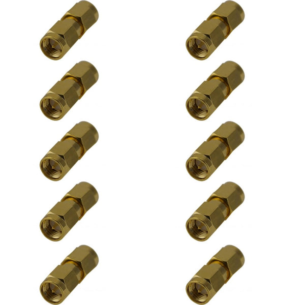 Pack of 10 SMA Male to SMA Male Adaptor