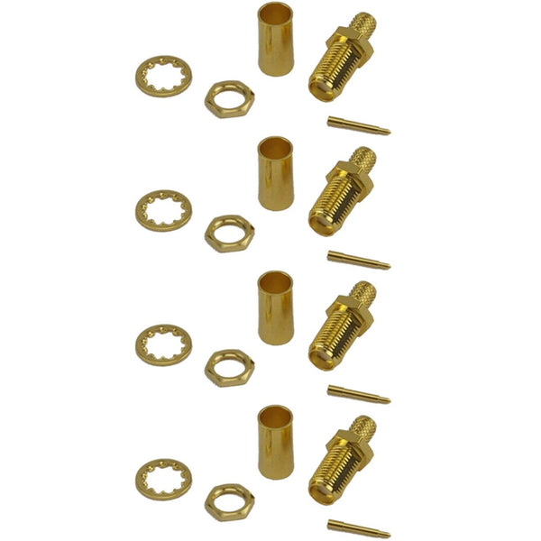 Pack of 4 RP SMA Female Crimp Connector - CLF200