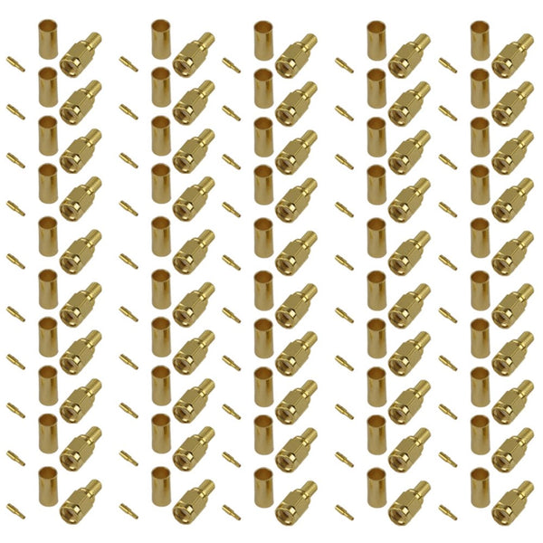 Pack of 50 RP SMA Male Crimp Connector - CLF200