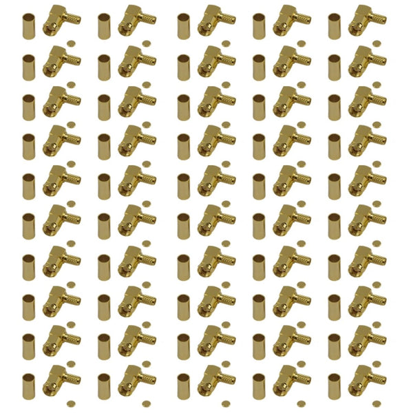 Pack of 50 Right Angle SMA Male Crimp Connector - CLF200