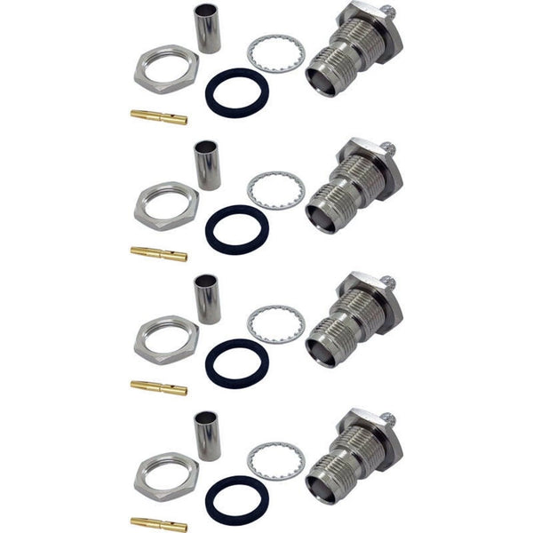 Pack of 4 TNC Female Crimp connector - RG58/CLF200