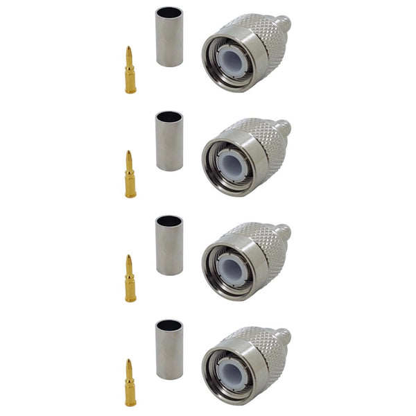 Pack of 4 TNC Male Crimp connector - RG58/CLF200