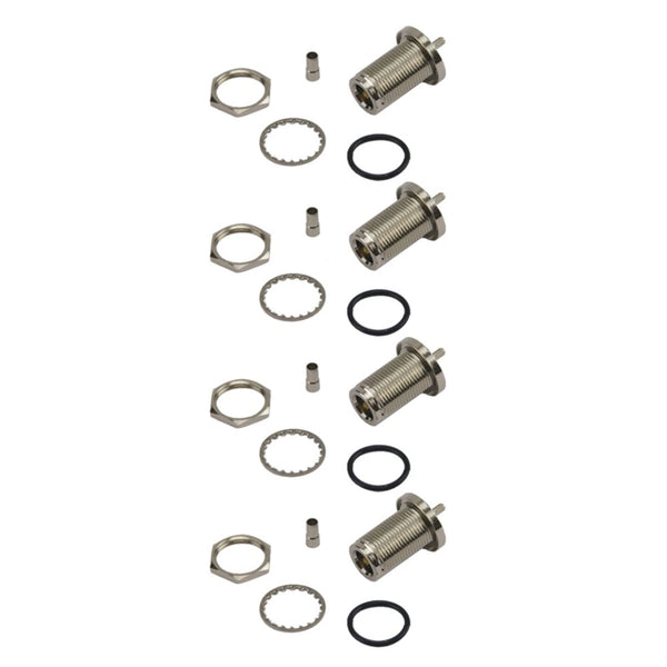 Pack of 4 N-Type Female Crimp Connector - RG316/RG174