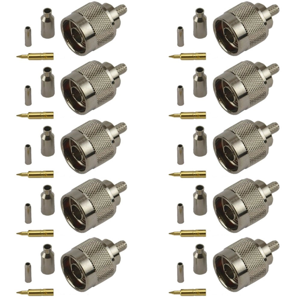 10 N-Type Male Crimp Connector - RG316/RG174 – Wifi Antennas