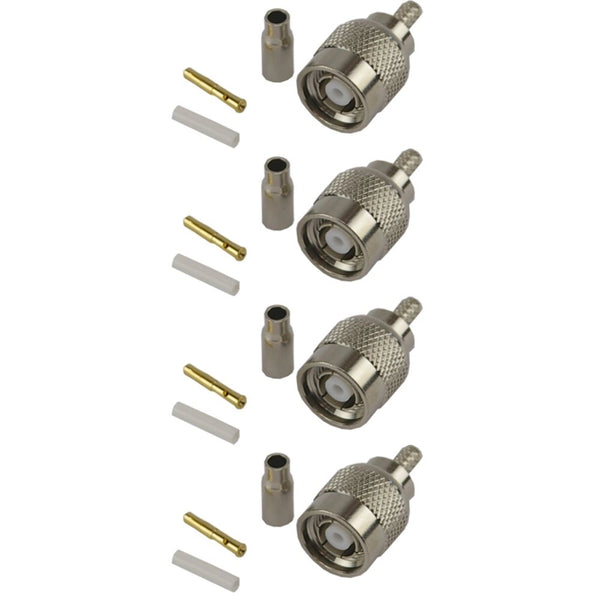 Pack of 4 RP TNC Male Crimp Connector - RG316/RG174