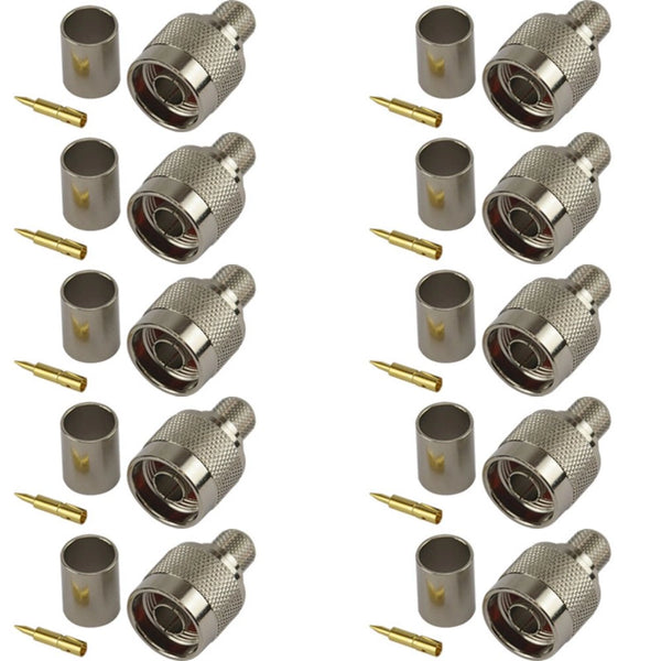 Pack of 10 N-Type Male Crimp Connector - HDF400