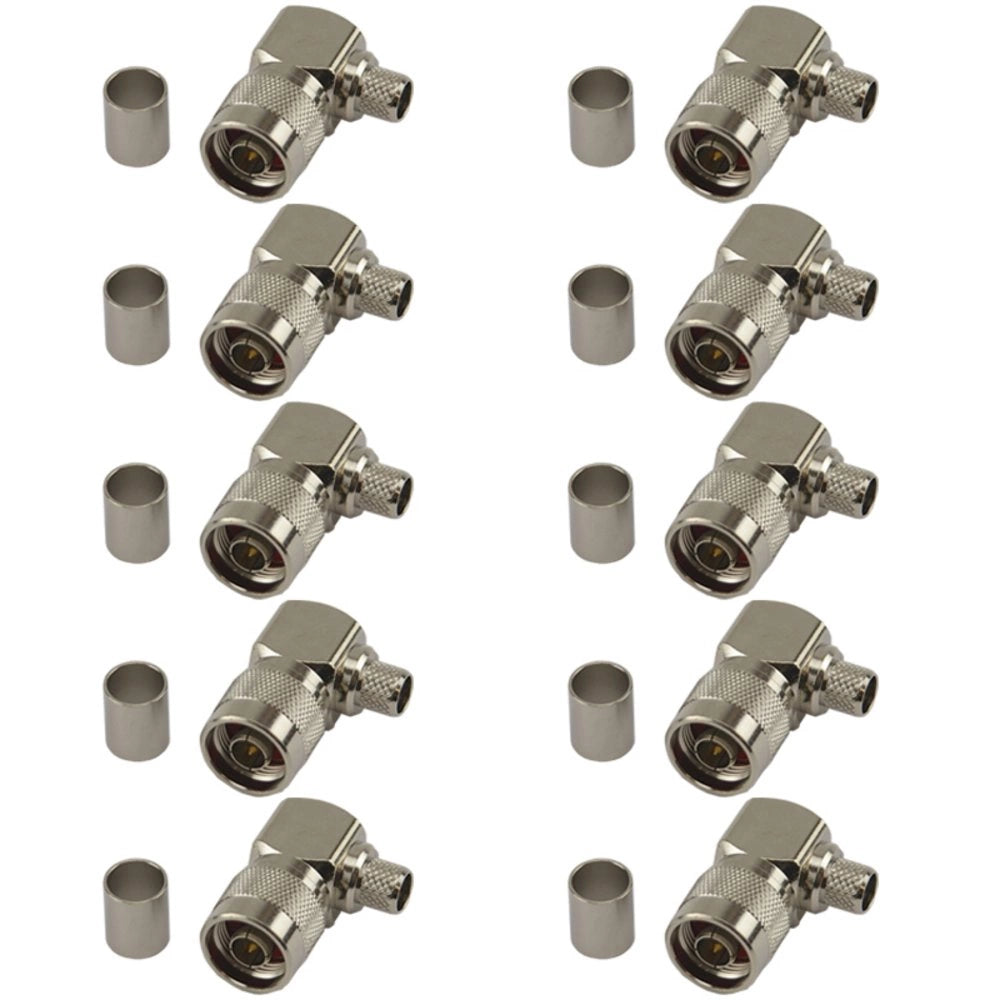 10 Right Angle N-Type Male Crimp Connector - HDF400 – Wifi Antennas