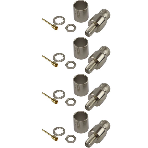 Pack of 4 RP SMA Female Crimp Connector - HDF400