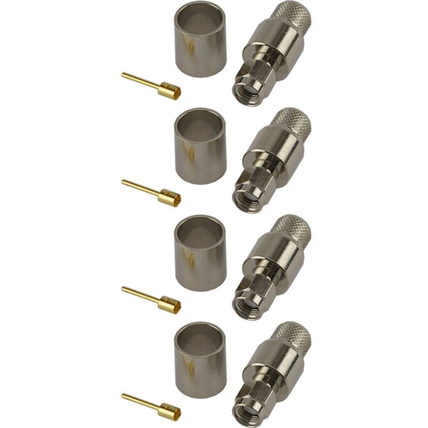 Pack of 4 RP SMA Male Crimp Connector - HDF400