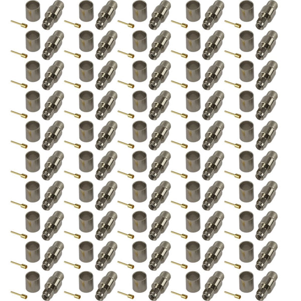 Pack of 50 RP SMA Male Crimp Connector - HDF400