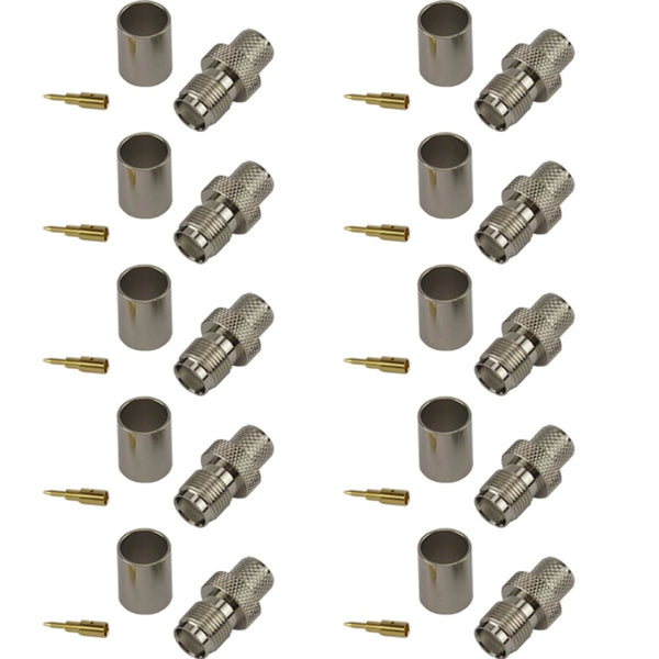 Pack of 10 RP TNC Female Crimp Connector - HDF400