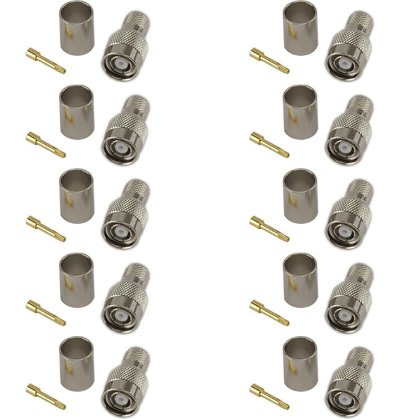Pack of 10 RP TNC Male Crimp Connector - HDF400