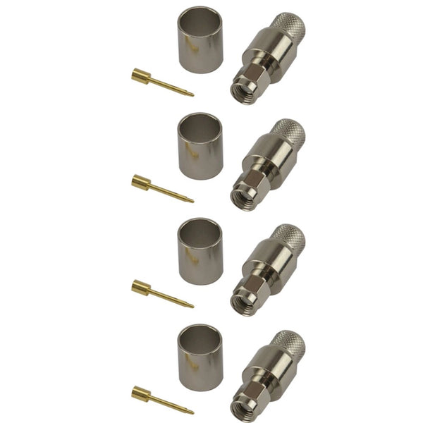 Pack of 4 SMA Male Crimp Connector - HDF400
