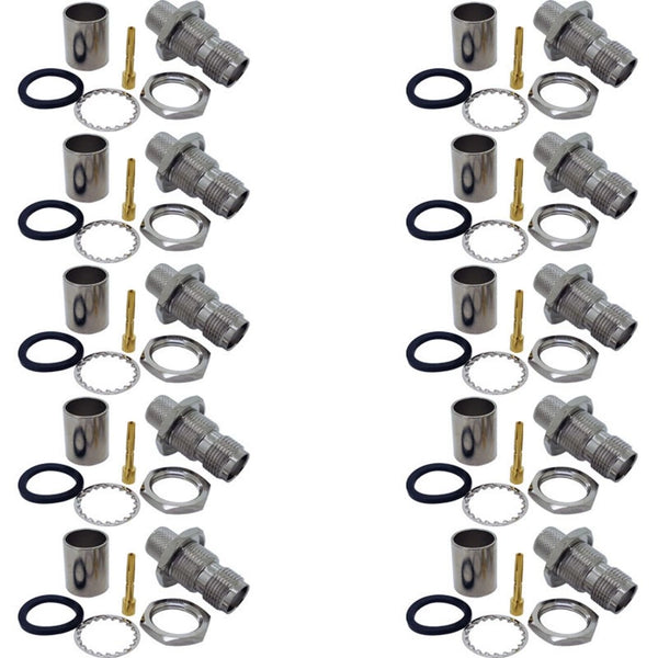 Pack of 10 TNC Female Crimp connector - HDF400 cable