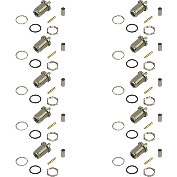 Pack of 10 N-Type Female Crimp Connector for RG58 Cable