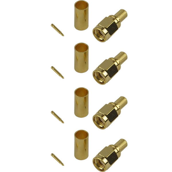 Pack of 4 SMA Male Crimp Connector - RG58