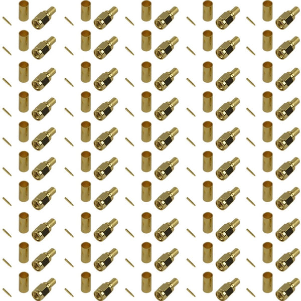 Pack of 50 SMA Male Crimp Connector - RG58