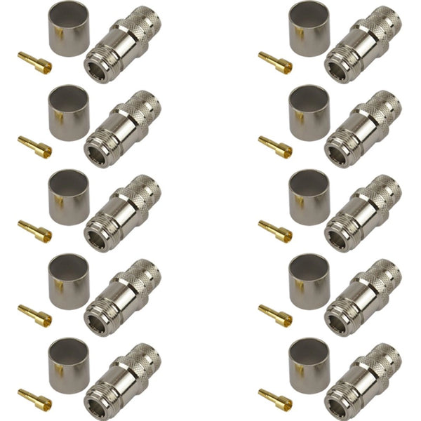 Pack of 10 N-Type Female Crimp Connector - CFD600