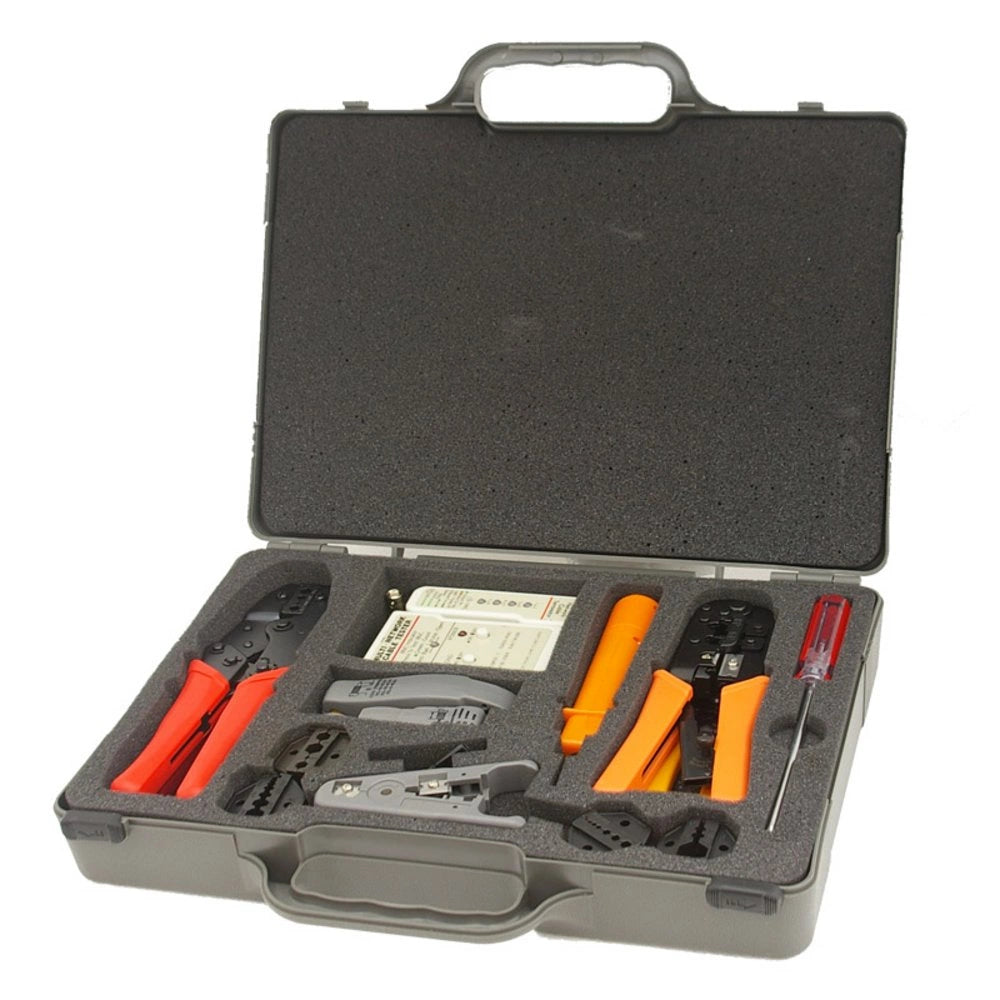Coaxial and Multi-Core Crimping, Cut and Stripper Set with Tester ...